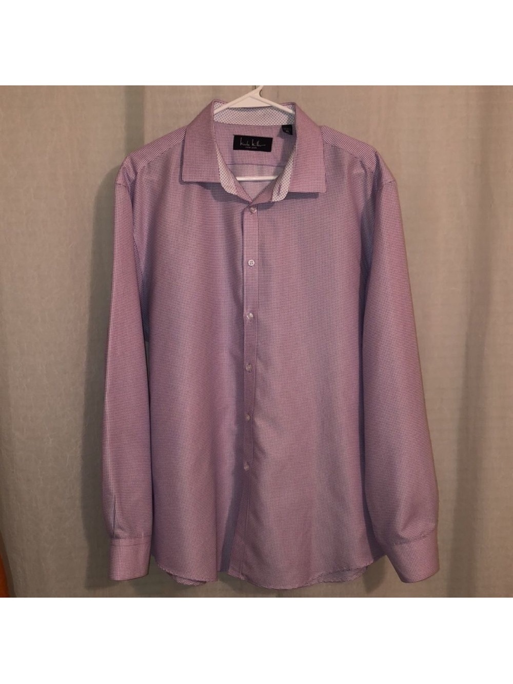 Nicole Miller XL Pink Blue Men’s Dress Shirt
